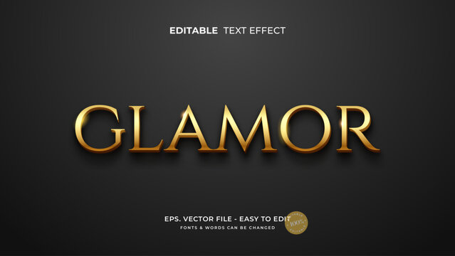 Luxury gold editable text effect, glamor text style