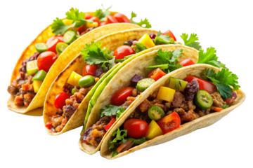 Delicious Tacos on Transparent Background