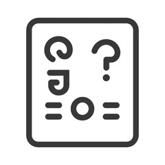 Eye Chart with Letters and Symbols in a Square Frame