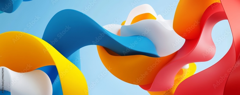 Poster abstract background with colorful fluid shapes.