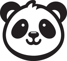 cute panda silhouette icon vector art flat graphic design background illustrations
