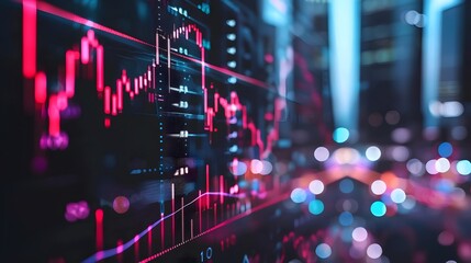 Stock exchange financial growth analysis with market investment 