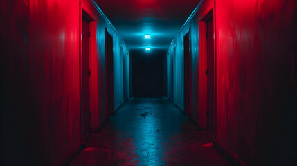 Horror Movie Poster With Eerie Lighting And Atmo