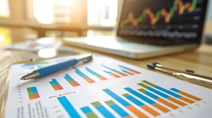 Financial business plan with earnings growth and market analysis