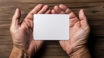 Obraz premium Empty Business Card in Hands