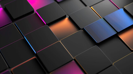 background of abstract squire shape lights. gold, blue and black. de focused,  wallpaper, pattern, art print, etc. High quality details. Abstract textured,.