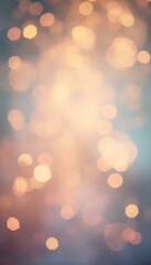 Fototapeta premium Dreamy background with soft bokeh lights in warm yellows, soft pinks, and cool blues, creating a gentle, magical atmosphere. Ideal for romantic designs, holiday themes, or celebratory events.