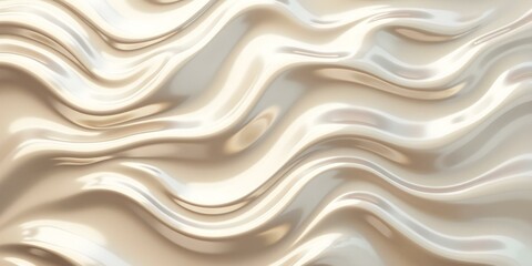 Fototapeta premium Fluid liquid metal texture in shiny silver or gold with wavy patterns, creating a sense of movement. The glossy surface reflects light, adding depth and sophistication, ideal for luxury branding