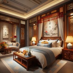 hotel room with bed
