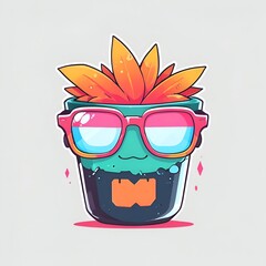 Cool Plant with Sunglasses