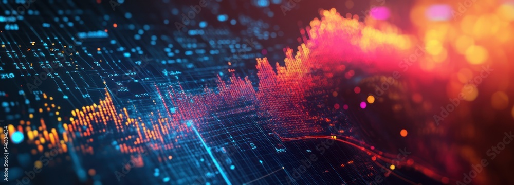 Poster Abstract Digital Data Visualization with Red and Blue Lights