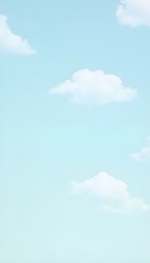 Soft, serene background with fluffy white clouds drifting across a pastel blue sky, creating a calm, peaceful atmosphere ideal for wellness, travel, or uplifting designs.