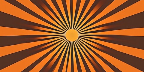 Obraz premium Orange and brown retro circus background with sunburst rays vector 