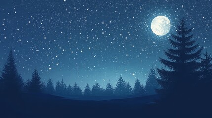 Naklejka premium Christmas tree against a night sky