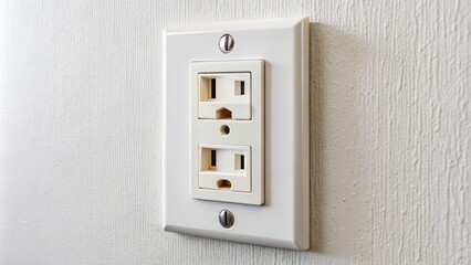 Modern tamper-resistant arc fault circuit interrupter outlet installed on a white wall, providing safe and secure electrical connections in a residential setting.