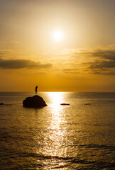 Dawn view of Monument to the Bather in Vasto.