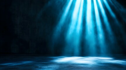 Dramatic Cascade of Luminous Beams in Sleek Modernist Stage Setting
