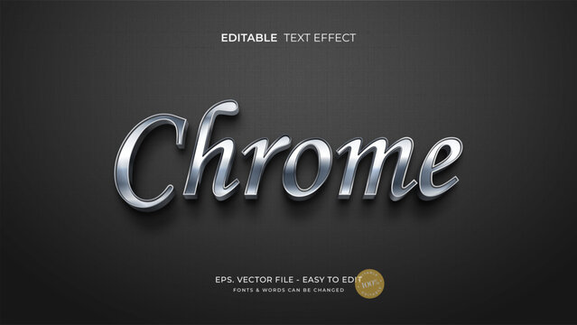 3D chrome editable text effect