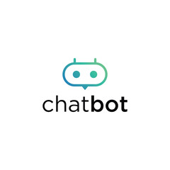 Chat bot minimalist logo icon vector