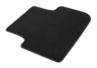 One black car mat isolated on white