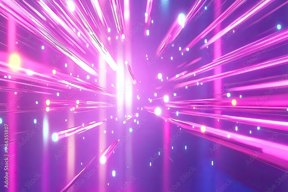 Poster a vibrant explosion of light and color, creating abstract patterns and dynamic energy in a digital l