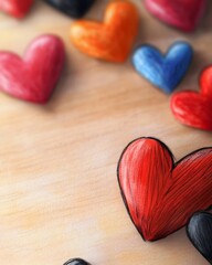 Fototapeta premium Intricate Hand Drawn Heart Doodles and Love Themed in Cozy Studio Setting