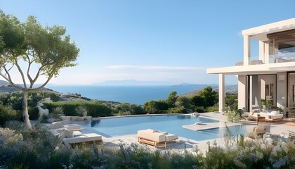 Fototapeta premium luxury home with sea views
