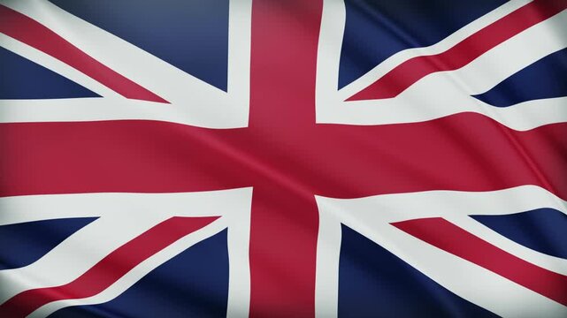 United Kingdom Flag Waving in the Wind: A Realistic 4K Display of National Pride