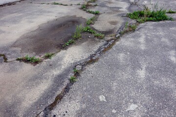 Cracks of the asphalt road for example under the influence of moving tectonic plates