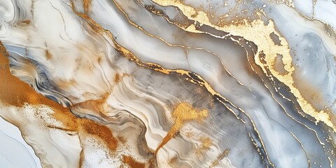 Fototapeta premium Luxurious creamy marble texture with gold
