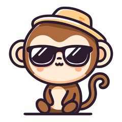 Fototapeta premium cute monkey cartoon icon character