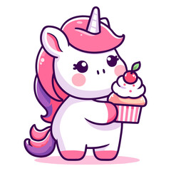 Naklejka premium cute unicorn cartoon icon character