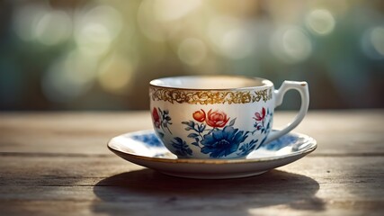 Fototapeta premium Vintage Teaware in Watercolor, Classic Tea Set Illustration