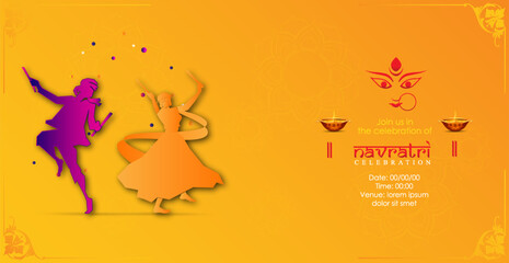 Abstract Dandiya night celebration on navratri.vector illustration	
