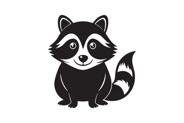 Raccoon silhouette vector illustration