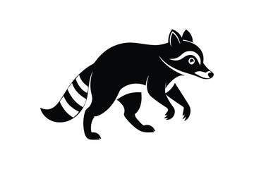 Raccoon silhouette vector illustration