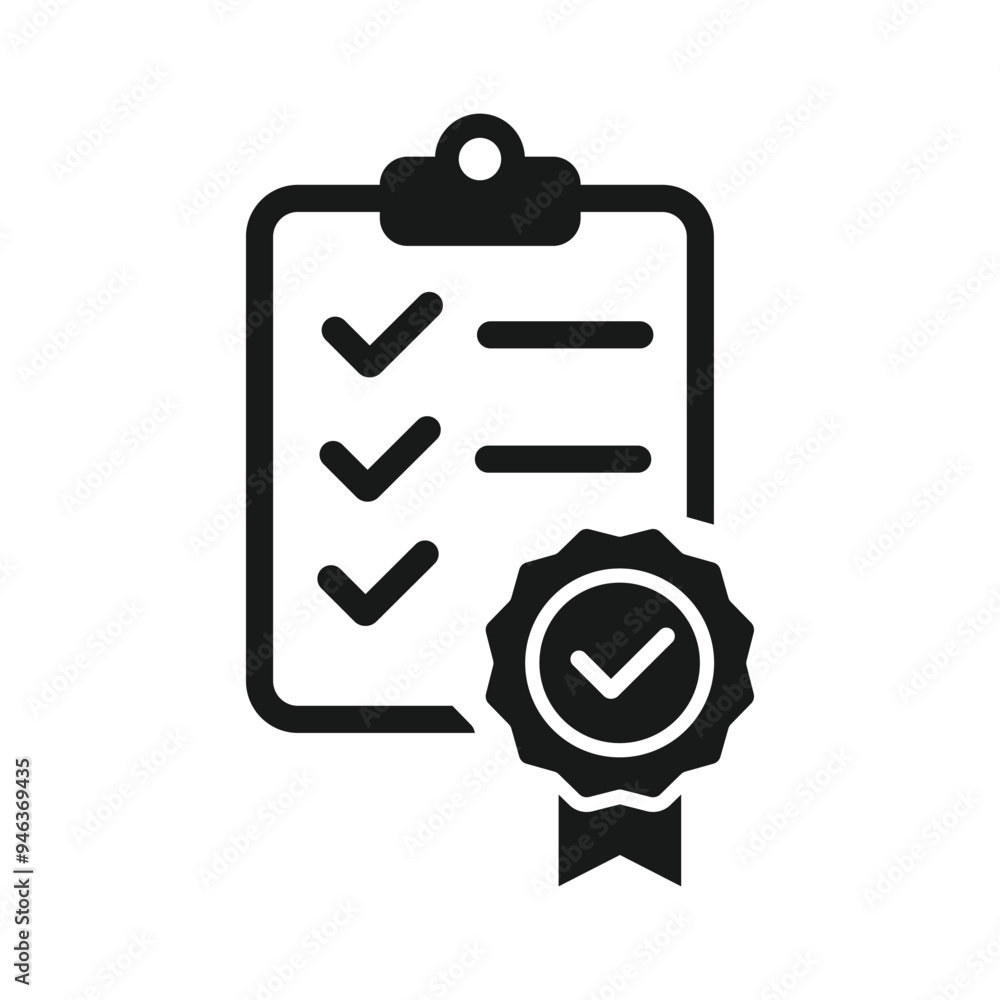Poster check task icon vector