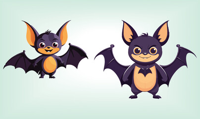Obraz premium Halloween Bat Animal Cartoon Vector Design.