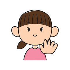 手で数を数える女の子5