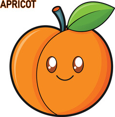 apricot fruits cartoon vector art illustration design