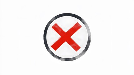 Obraz premium A red X in a circle on a white background