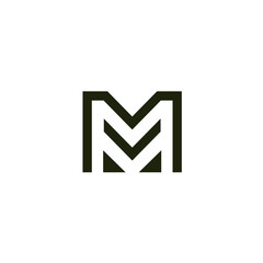 Letter M line logo design. Linear creative minimal monochrome monogram symbol. Universal elegant vector sign design.