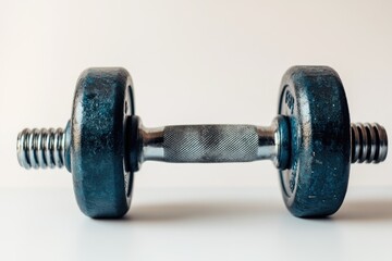 Adjustable dumbbell isolated on white background for fitness training