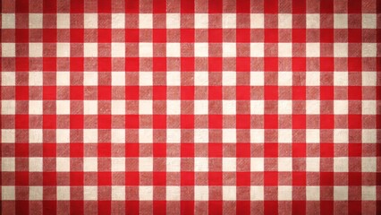 Vibrant red and white checkered pattern covers the entire background, creating a lively and playful atmosphere with a strong nostalgic feel.