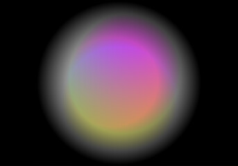 Espectro circular en fucsia y verde sobre fondo negro