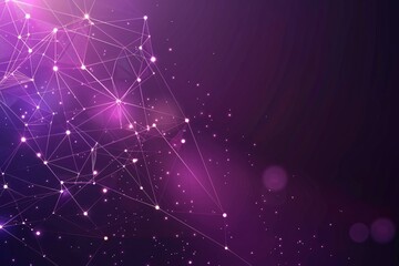 Fototapeta premium Abstract purple polygonal background with connecting dots and lines. Connection structure. 
