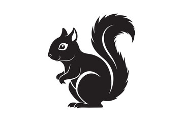 Squirrel silhouette vector art illustration