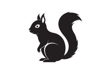 Squirrel silhouette vector art illustration