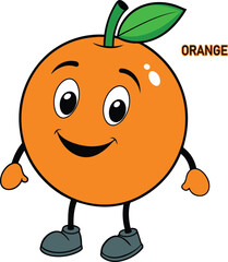 orange fruits cartoon vector art illustration design