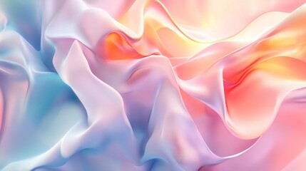 Obraz premium Background 3D pastel multicolored style wave abstract decoration wallpaper AI generated image